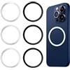 LEPZUR 6 Pezzi Adesivo Anello Metallo Per Custodie Cellulare 0.5Mm Ultrasottile Anello Magnetico Compatibile Con Magsafe Accessore Caricatore Wireless Per Iphone 16 15 14 13 12 11 Android