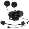 FreedConn TCOM SC interfono per casco moto, Cuffie Bluetooth per moto, collegare fino a 3 ciclisti, autonomia 800 m, Schermo LCD,impermeabile IP65,musica condivisa per l'equitazione/sci,1 pezzi