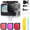 K&F CONCEPT Custodia impermeabile 60M con filtro, set accessori | Compatibile con GoPro Hero12/11/10/9, impugnatura galleggiante, supporto rapido, viti, foglio antiappannamento,PT05