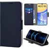 N NEWTOP Cover Compatibile con Samsung Galaxy A15 4G e 5G, HQ Lateral Custodia Libro Flip Chiusura Magnetica Portafoglio Simil Pelle Stand Protezione Completa Case TPU Anti Urto Guscio Base (Blu)