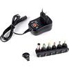 JZK Caricatore universale 12W 3V / 4,5V / 5V / 6V / 7,5V / 9V / 12V alimentatore adattatore per elettronica domestica altoparlanti radio smartphone telecamere di sicurezza