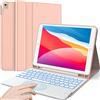 Earto Custodia con tastiera retroilluminata con touchpad per iPad 8° Gen 2020/iPad 7° Gen (2019) 10.2 pollici, iPad Air 3° Gen, iPad Pro 10.5 2017, con tastiera con Trackpad, colore: oro rosa