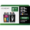 HEMEINY Cartuccia d'inchiostro ricaricabile 575XL 576XL per stampanti Canon PG-575XL CL-576XL, compatibile con stampanti PIXMA TS3550i TS3551i TR4750i TR4751i