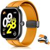 KeHowy Cinturino per Xiaomi Smart Band 10 Pro/9Pro/8 Pro/Redmi Watch 6 Lite | per Xiaomi Redmi Watch 6 Active/6 Lite/Redmi Watch 6/5/4,Mi Band 8 Pro/9Pro/10 Pro,Sport Silicone Magnetico Cinturini, Giallo