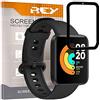 REY Pack 2X Pellicola salvaschermo 3D per XIAOMI Mi Watch Lite, Nero, Vetro temperato, Copertura Completa, Pellicola Protettiva Protezione Schermo, 3D / 4D / 5D
