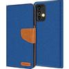 Verco Samsung Galaxy A53 5G Custodia per Cellulare, Caso Tessuto per Samsung A53 5G Cover Tessilo Portafoglio Case, Blu