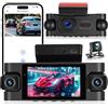 NHOPEEW 2K Dashcam a 4 canali con visione a 360° - Dashcam da 3 pollici per auto con 4 telecamere - Registrazione in loop, sensori G, WiFi, app, visione notturna, monitoraggio parcheggio 24 ore su 24