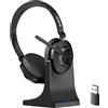 Voistek Cuffie Bluetooth Wireless con Microfono e Cancellazione Rumore, Dongle USB per PC, 45 Ore di Autonomia, Tasto Muto, Ideali per Ufficio, Riunioni, Zoom, Call Center, Laptop, Computer