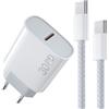 suohong Caricatore USB C for iPhone 17/17 Pro/17 Pro Max/17 Air, 30W USBC Rapido Caricabatterie with 2M Cavo Spina Adattatore per iPhone 17/16e/15 Plus/for iPad Pro/MacBook Neo