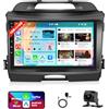 Motorsi 4GB RAM + 64GB ROM Carplay Autoradio per Kia Sportage 2010-2016, Motorsi 9'' Android Radio con Wireless Android Auto GPS WiFi Hifi Bluetooth RDS FM USB SWC USB Canbus+AHD Telecamera Posteriore