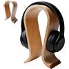 PORFOYO Supporto per cuffie in legno, a forma di U, universale, antiscivolo, durevole per casa, ufficio, studio