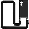 Tawarror Custodia Cover per Samsung Galaxy S22 Ultra 5G 6.8'', Silicone Flessibile Morbida e Sottile, Protezione Full Body con Regolabile Tracolla, Antiurto, Nero