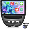 Techschermo [2+64G] Autoradio Android per Peugeot 107 / Citroen C1 / Toyota Aygo 2005-2014 con Wireless Carplay e Android Auto - 10.1 Pollici Touchscreen Radio con WiFi GPS DSP SWC