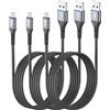 SUNGUY Cavo Micro USB [1M*3] USB2.0 18W Cavetto Micro USB per ricarica rapida e dati Compatibile con Samsung S6 S7 Edge, Tab 4, Moto E4 G5S Plus, Xperia Z3 Z5, Kindle HD