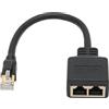 Yosoo Health Gear Cavo Adattatore Ethernet RJ45, Prolunga Cavo Internet CAT 7 da 1 a 2 Porte Adattatore Splitter Trasmissione Connessione Eccellente per Home Office