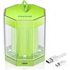 Dlyfull Caricatore batterie AAA AA, 8 scomparti per batterie NI-MH/NI-CD Mignon AA e Micro AAA con display LED, 5 V/2 A USB-C caricatore rapido per batterie ricaricabili (verde)