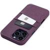 Dockem Custodia per Carte per iPhone 16 Pro Max con Piastra Metallica Incorporata per Montaggio Magnetico & 2 Tasche: M2 Luxe Custodia a Portafoglio in Pelle Sintetica Stile Tela (Borgogna)