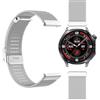 GIOPUEY Cinturini Compatibile con OnePlus Watch 3, Cinturino in Acciaio Inossidabile Intrecciato [Resistente all'Usura] - Silver