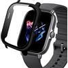 SeNool Custodia Compatibile con Amazfit GTS 2, PC Cover Rigida con Vetro Temperato Protezione di Schermo, [Durezza 9H] Case Compatibile con Amazfit GTS 2 - Nero