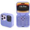 Yunir Telefono cellulare pieghevole per anziani, 2G, sbloccato, con schermo da 1,77 pollici, Dual SIM, con tasti grandi e torcia LED (viola)