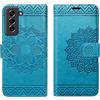 betterfon Custodia a portafoglio per Samsung Galaxy S21 FE 5G, custodia Galaxy S21 FE 5G, (non per S21, S21+, S21 Ultra), in pelle PU, per Samsung S21 FE 5G, colore: Mandala blu