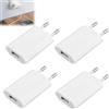 DONOONIS Presa USB, 4 Pezzi Presa Caricabatterie USB 5V 1A Portatile, Adattatore di Alimentazione Universale Compatibile con I-Phone Ipod Android Xiaomi Samsung