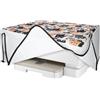 kwmobile Copertina Antipolvere Compatibile con HP Envy Inspire 7220e / Inspire 7255e - Copri Stampante in Lino - Copertura Protettiva - Gatti