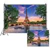 SDOTPMT 5x3ft Il fondo in poliestere della Torre Eiffel Paesaggio urbano La Senna Sunshine Bridge Lago Outdoor Vacanza Tema Sfondo Viaggio di nozze Wedding Decor Studio Prop