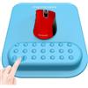 memzuoix Tappetino Ergonomico per Mouse con Supporto per Polso, Imbottitura in Memory Foam Premium per Sollievo dal Dolore, Base Antiscivolo in PU per Controllo Stabile e Liscio - Blu Cola