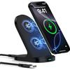 Vedfoad Caricabatterie Wireless 15W a induzione per Samsung Galaxy S24 Ultra/S23/S22/S21/Note 21/20/10, Google Pixel 8/7/6/5, iPhone 15/14/13/12