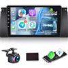 ETLFUCyber [2G+64G] Android Autoradio per BMW X5 E39 E53 M5 E38 1999-2006 con Senza Fili Carplay e Android Auto, Autoradio Touch Screen HD da 9 pollici con GPS/WiFi/Bluetooth/EQ/FM RDS