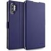 doupi Deluxe FlipCase per Samsung Galaxy Note 10 Plus, Protezione Custodia Ultra Slim Magnete Flip Cover Protettiva Book Style Etui Stare in Piedi, Blu Scuro