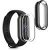 kwmobile Set 2x Custodia Smartwatch Compatibile con Xiaomi Mi Band 9 / Smart Band 9 Cover - Case Silicone Protezione Orologio Fitness trasparente/nero