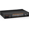 keepLiNK 18 Porte Poe Switch, 16 Porte Poe+ 100 Mbps, 2 Gigabit Uplink, 1 Gigabit SFP, 240W 802.3af/at, Plug And Play, Desktop Metallo/Montaggio su Rack Non Gestito