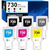 Oritdge 730 Cartucce d'inchiostro 300-ml per hp 730 Cartuccia P2V65A P2V66A P2V71A P2V62A P2V63A Sostituzione per HP DesignJet T1600 T1700 T2600(Nero opaco, Nero fotografico, Ciano, Giallo, Magenta, Grigio)