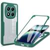 RonRun Cover per Redmi Note 14 Pro 5G, 360 Gradi Antiurto Custodia con Protezione Schermo Integrata Trasparente Rugged TPU Bumper Doppia Protettiva Cover per Redmi Note 14 Pro 5G - Verde