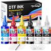 Oritdge DTF Ink 600-ml, Inchiostro DTF Premium Compatibile con Epson 8550 L1800 L800 TX800 ET-8550 ET-8500 DX7 DX5 ET-2850 XP-15000 XP600 R1390 R2400 1400 1430 I3200(100ml x 6 /CMYK+2WH)