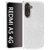 N NEWTOP 3in1 Cover Compatibile con REDMI A5 4G, Custodia Case GLITTER Brillantini Paper Interno Bling TPU + PC Flessibile Morbida Case Posteriore Lucida Protezione Fotocamera (Argento)