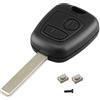 HooRLZ Peugeot - Guscio chiave per Peugeot 107 207 306 307 406 407 Citroen C1 C2 C3 C5 C6 chiavi Auto Chiave Citroen 2 Tasti Peugeot Sostituzione Chiave Peugeot Telecomando