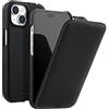 StilGut UltraSlim adatto a iPhone 15 Plus custodia - iPhone 15 Plus flip case in pelle compatible con MagSafe, custodia verticale con clip - Nero