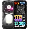 Ulefone Armor 29 Ultra 5G Rugged Smartphone, 32GB+1TB/SD-2TB, 6.67 FHD+ 120Hz AMOLED+1,04 Sottoschermo Android 15, 21200mAh 120W Cellulare, 50MP+64MP Visione Notturna AI Cellulari 3-Slots/WiFi7/NFC