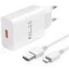 BENSN Caricabatterie rapido compatibile con Xiaomi Redmi Note 13/13C/14C/14T/14/12/12 Pro 5G/11s/11/A3/10/9/Poco M4/M6/M3/Poco C65/Poco X6, presa di ricarica rapida USB AC con cavo da 1,5 m