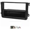 tomzz Audio 2457-010 Set di copertura radio compatibile con VW Golf 5 V 6 VI Touran Passat 3C Caddy EOS Skoda Octavia con adattatore quadlock ISO Fakra adattatore antenna phantom DIN