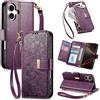 Fertuo Cover per iPhone 17, Fiori Custodia a Libro Portafoglio Antiurto in Pelle PU Flip Case Interna Silicone con Porta Carte, Supporto, Chiusura Magnetica e Cinturino, Viola