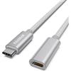 Maxonar Cavo di prolunga USB C 1m da USB 3.2(10gbps) tipoC maschio a femmina 5A ricarica e sincronizzazione per docking station, M2 MacBook Pro,Dell XPS,Surface Book,Smasung Note20 Galaxy S23 argento