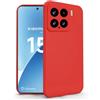N NEWTOP Cover Compatibile per XIAOMI 15, Custodia TPU SOFT Gel Silicone Ultra Sottile Flessibile Case Posteriore Protezione Fotocamera Anti Urto Guscio Scocca Colorato Thin (Rosso)