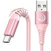 Aioneus Yosou Cavo USB [2M,Confezione da 2] Cavo di nylon intrecciato tipo C rapido caricatore