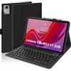AGARELE Custodia per tastiera Lenovo Tab M11 11 pollici 2024 (TB330FU/TB330XU), custodia per tastiera rimovibile [QWERTZ tedesco] tastiera Bluetooth con portapenne, nero