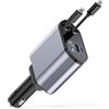 kwinfei Caricatore Auto USB C 120W Retrattile, Accendisigari Auto con Presa USB C PD, Multiporta Rapida, Caricatore Auto Accendisigari Universale, Compatibile con Diverse Marche di Smartphone