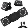 Synclum Caricatore wireless 3 in 1 pieghevole per iPhone, Watch e Air Pods, 15 W